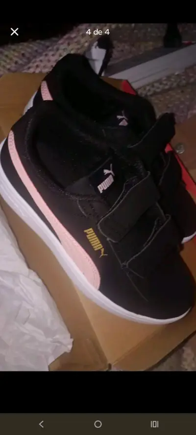 Zapatillas negras para niños Puma con velcro - miniatura 4