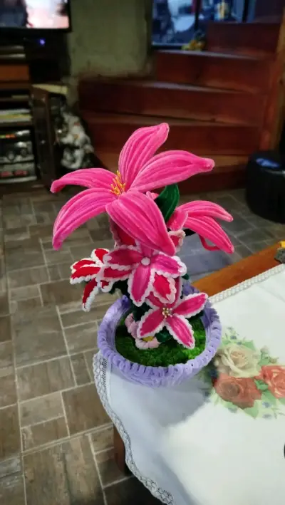Arreglo Floral Decorativo  con limpiapipas en Mace - miniatura 3
