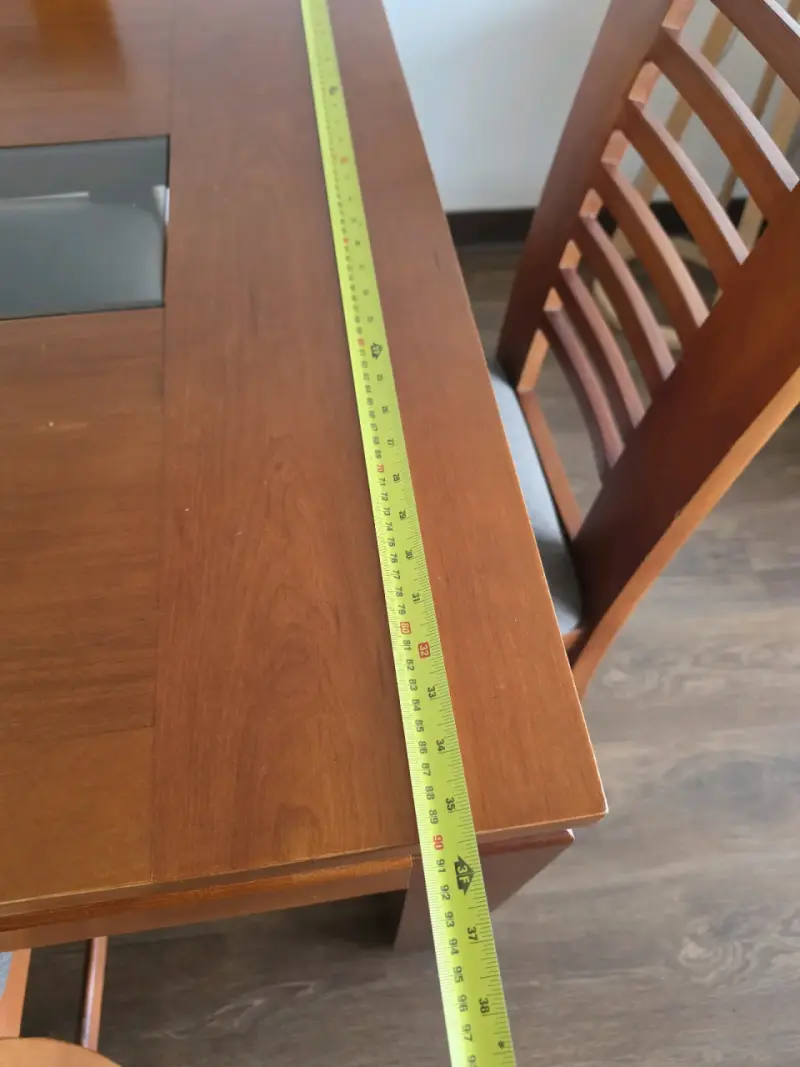 Juego de comedor de madera con vidrio para 6 pax - 3