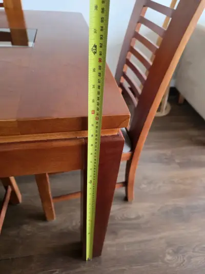 Juego de comedor de madera con vidrio para 6 pax - miniatura 4