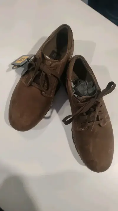 Zapatos de cuero Cafe para hombre - miniatura 1
