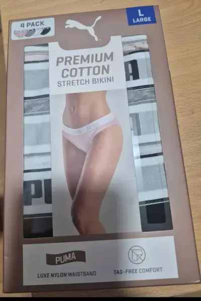 Pack de 4 calzones bikini de algodón Puma talla L - miniatura 1