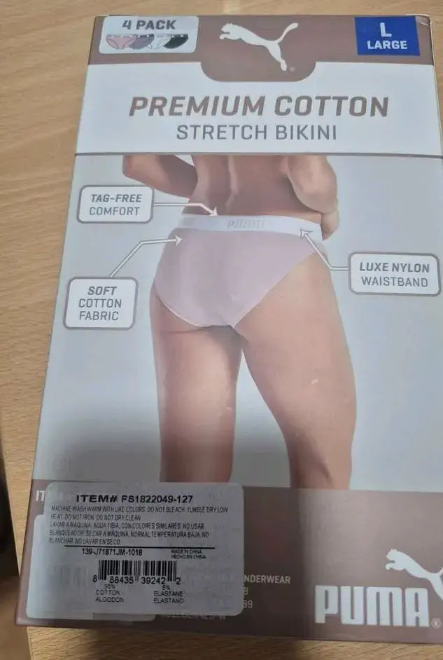 Pack de 4 calzones bikini de algodón Puma talla L - 2