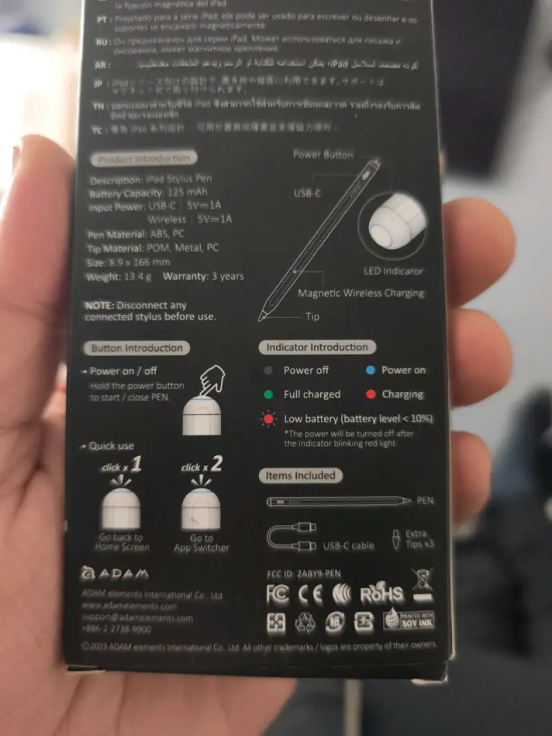 Lápiz táctil Adam con Carga Magnética para ipad - 4