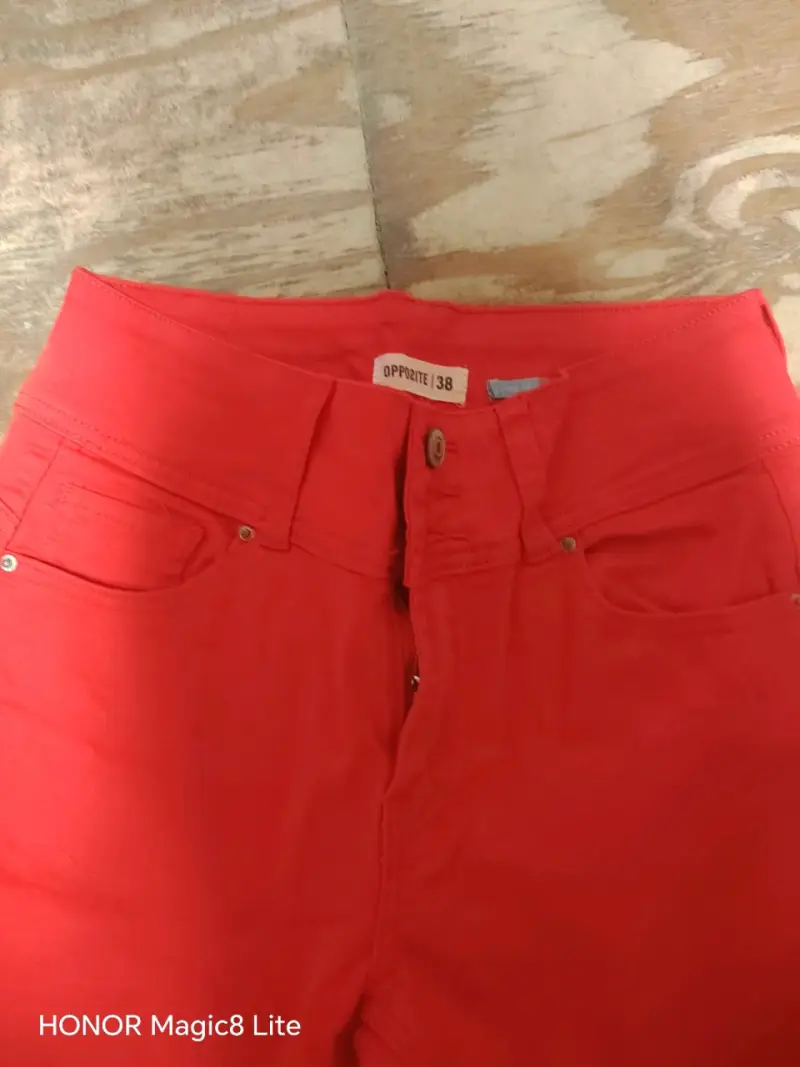Pantalones rojos para mujer talla 38 - 2