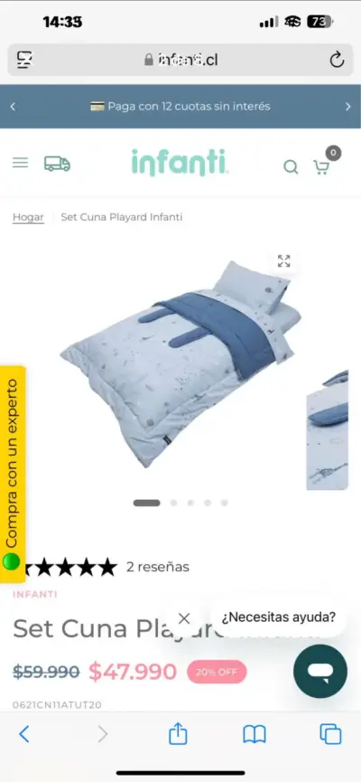 Cuna colecho con colchon y ropa de cama - miniatura 4