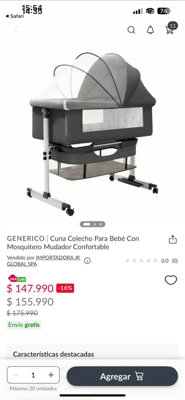 Cuna colecho con colchon y ropa de cama - 6