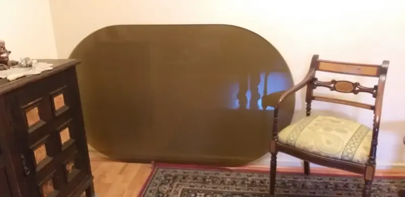 Vidrio templado para mesa ovalado