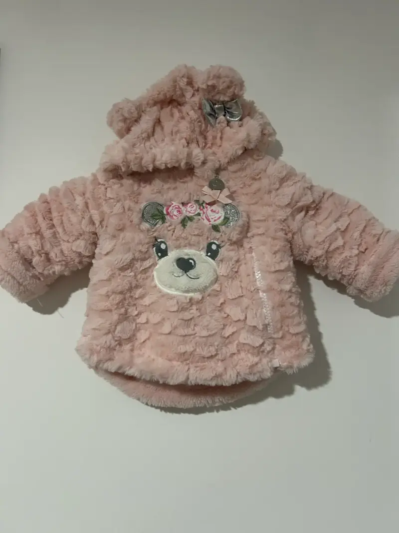 Abrigo de peluche para niña con diseño de oso - 2