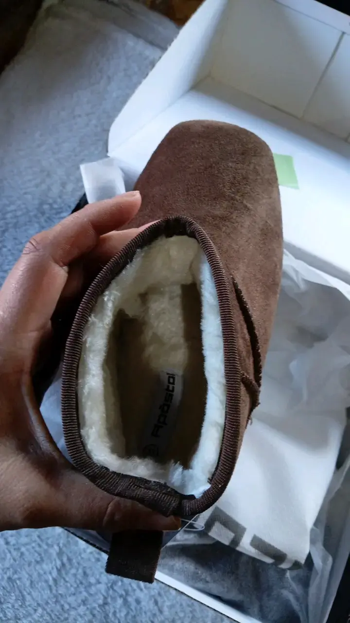 Botines de gamuza marrón con forro cálido - 5