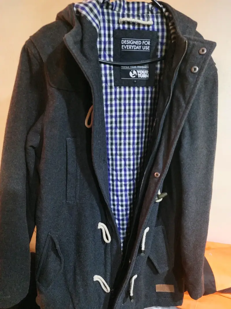Abrigo con capucha gris oscuro Your Turn - 2
