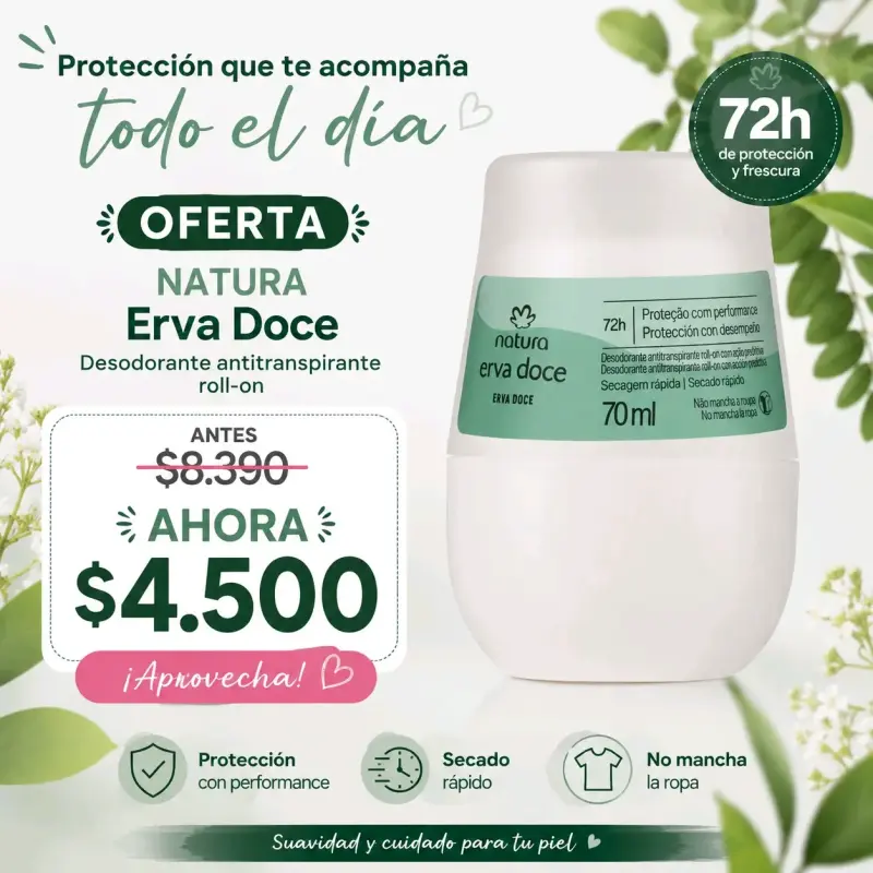 Desodorante Natura Erva Doce Roll-On 70ml
