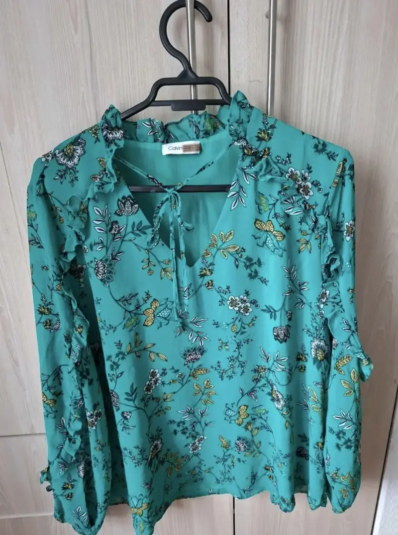 Blusa verde floral Calvin - 1