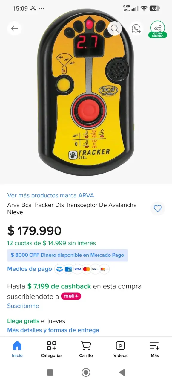 Transceptor de avalancha BCA Tracker DTS - 6