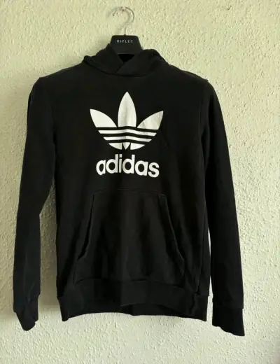 Polerón negro Adidas con logo grande - miniatura 1