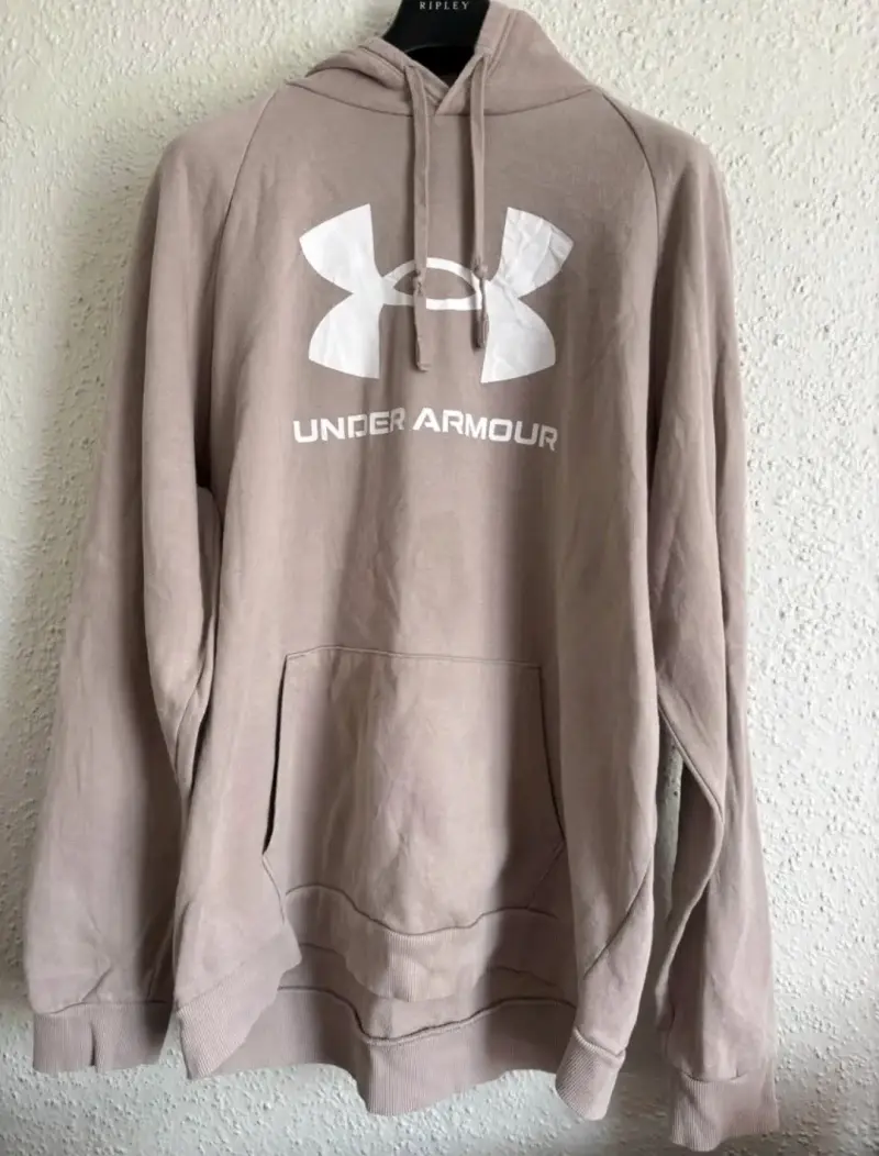 Polerón con capucha Under Armour beige talla 2XL - 1