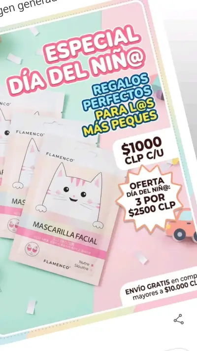 Mascarilla Facial Flamenco para Niños - miniatura 1