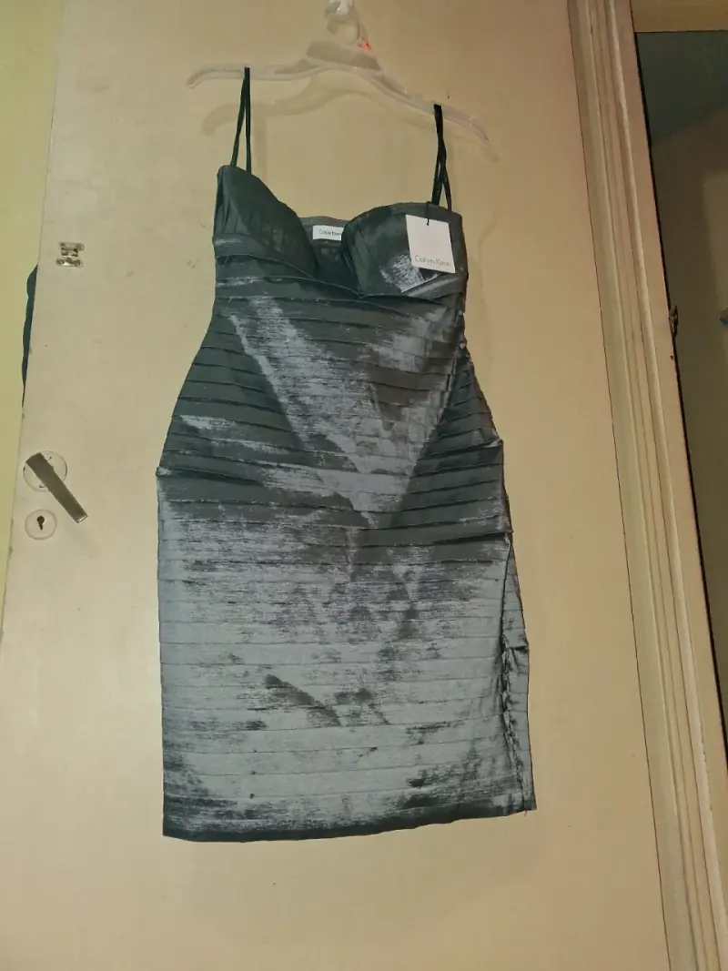 Vestido de fiesta gris metálico - 2