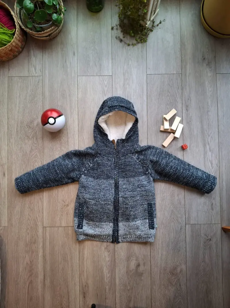 Chaquetas de lana para niños en colores verde y gris - 3