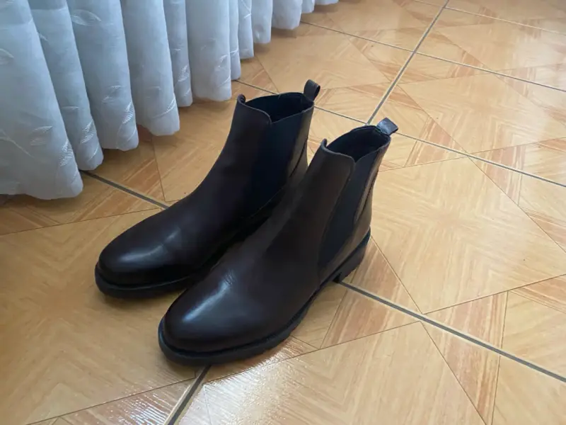 Botines Chelsea de cuero marrón de mujer - 3