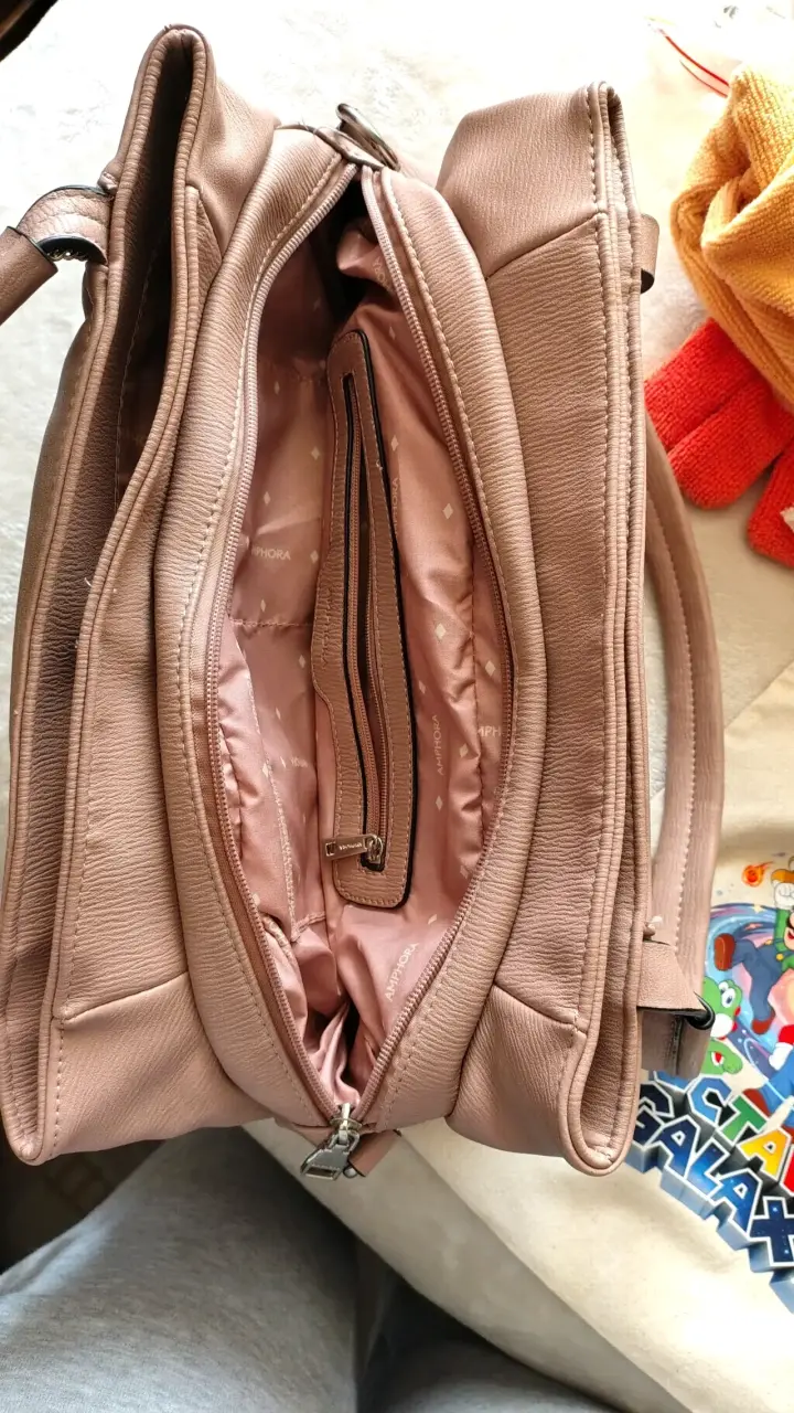 Bolso de cuero sintético Amphora beige - 3