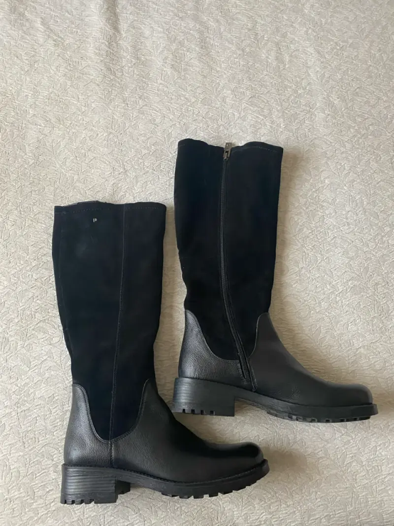 Botas de cuero negras para mujer - 2