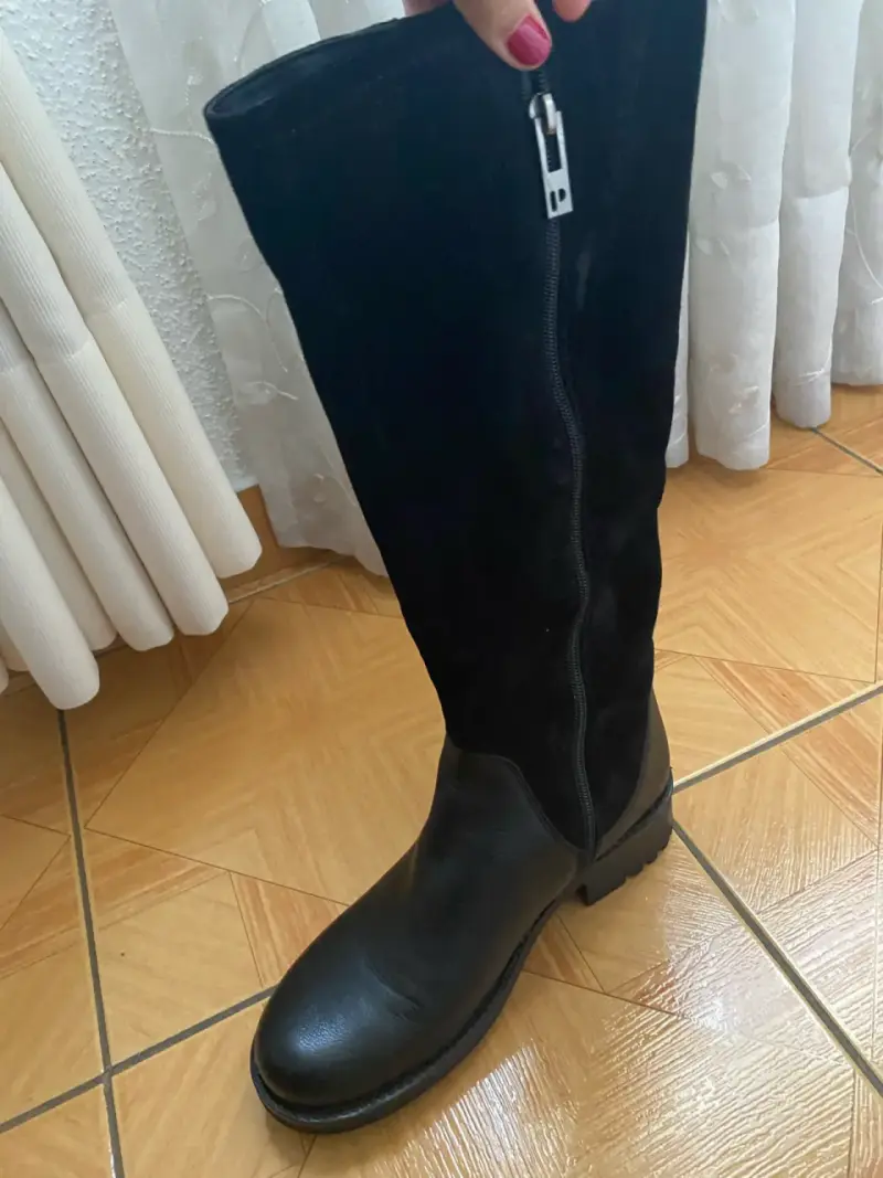Botas de cuero negras para mujer - 3