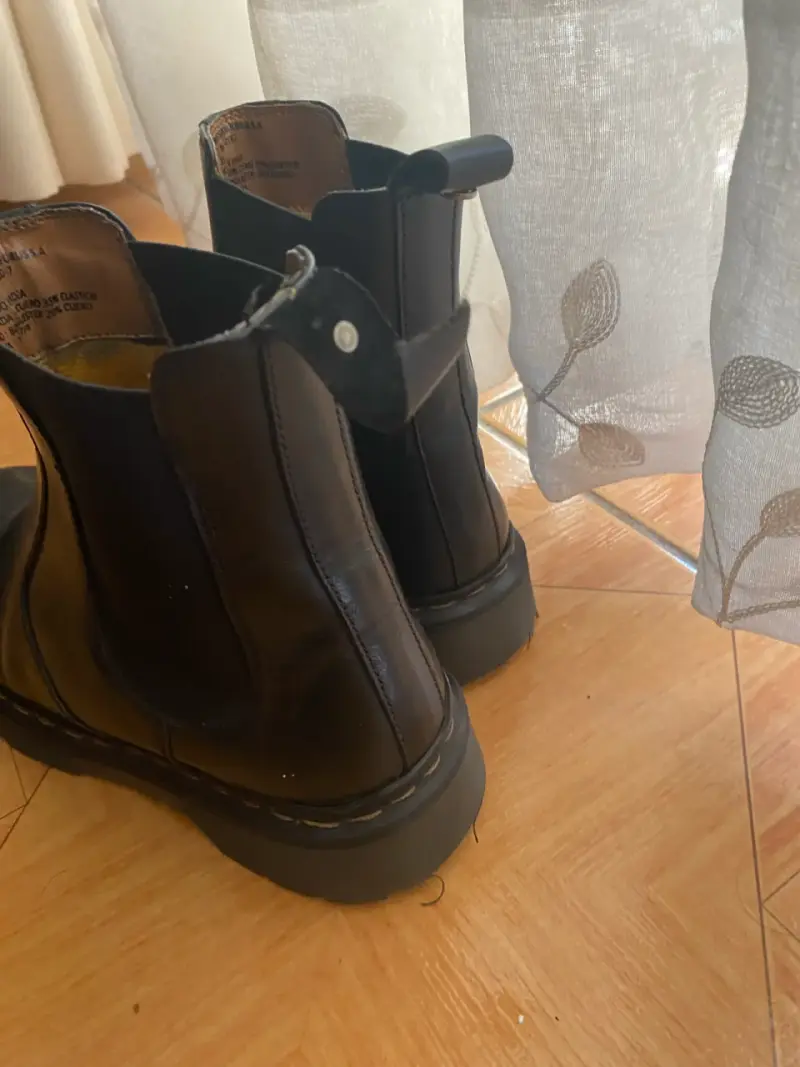 Botines de cuero negro para mujer - 4