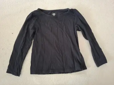 Polera manga larga H&M básica negra y rayada - miniatura 1