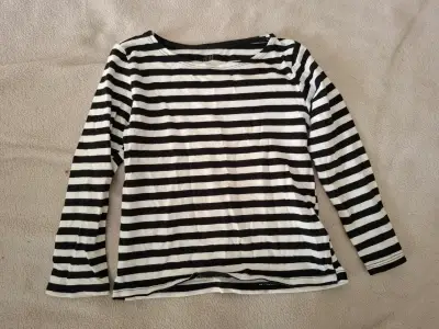 Polera manga larga H&M básica negra y rayada - miniatura 2
