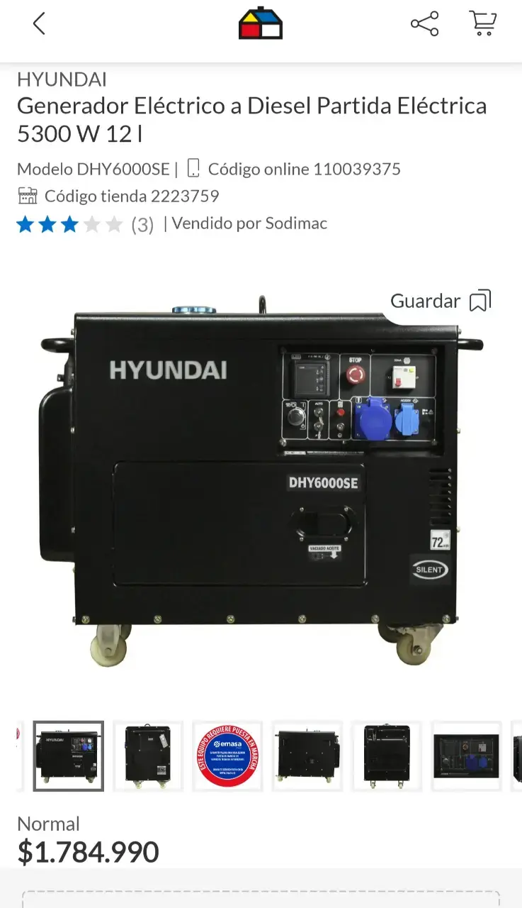 Generador Eléctrico Diesel Hyundai DHY8000SE - 2