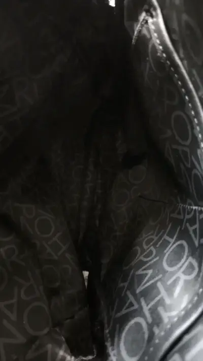 Mochila negra de cuero Amphora con múltiples bolsillos - miniatura 6