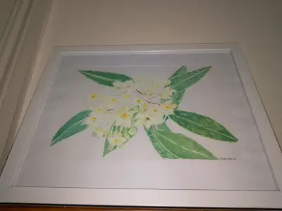 Cuadro de acuarela con flores enmarcado - miniatura 4