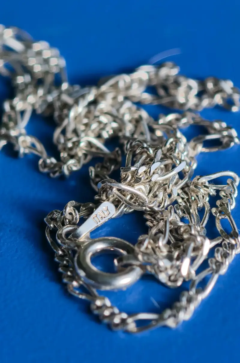 Collar de plata  con colgante de fósil de amonita - 3