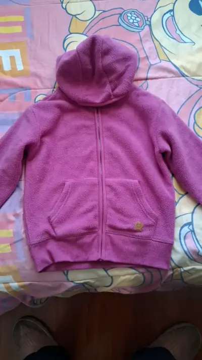 Polerón rosado con capucha para niña Talla 6 - miniatura 1