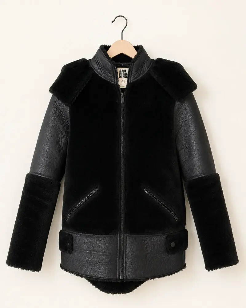 Chaqueta de cuero y pelo Americanino - 1