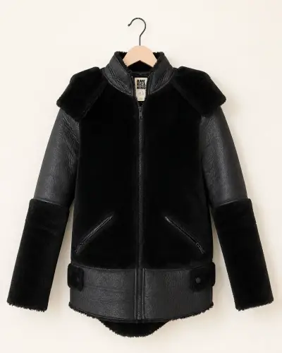 Chaqueta de cuero y pelo Americanino - miniatura 1