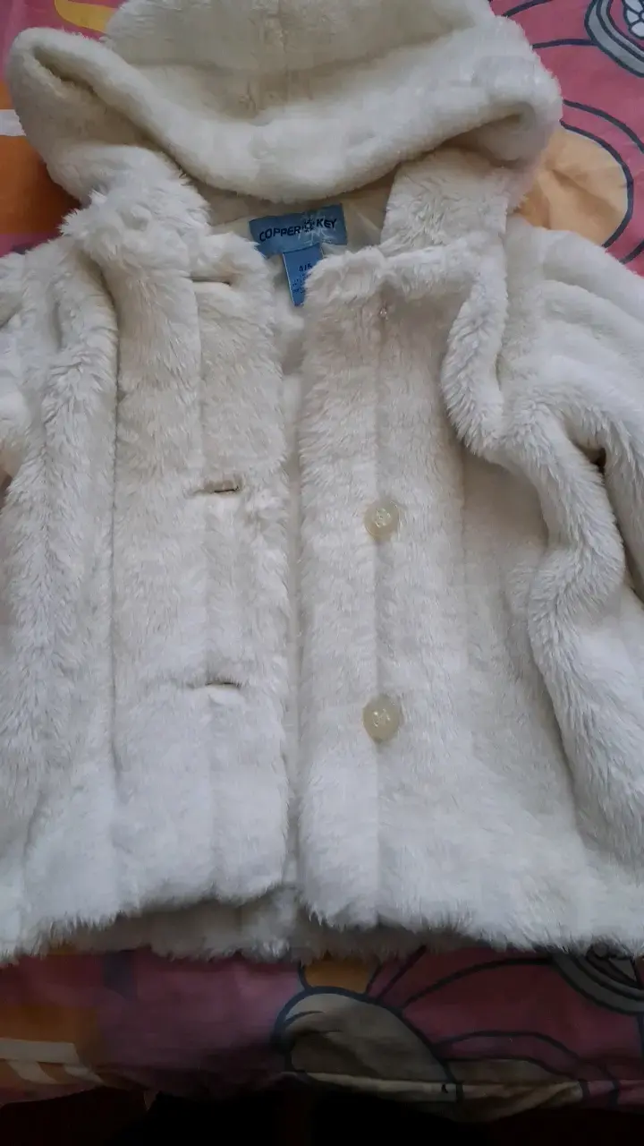 Abrigo de peluche blanco para niña - 2