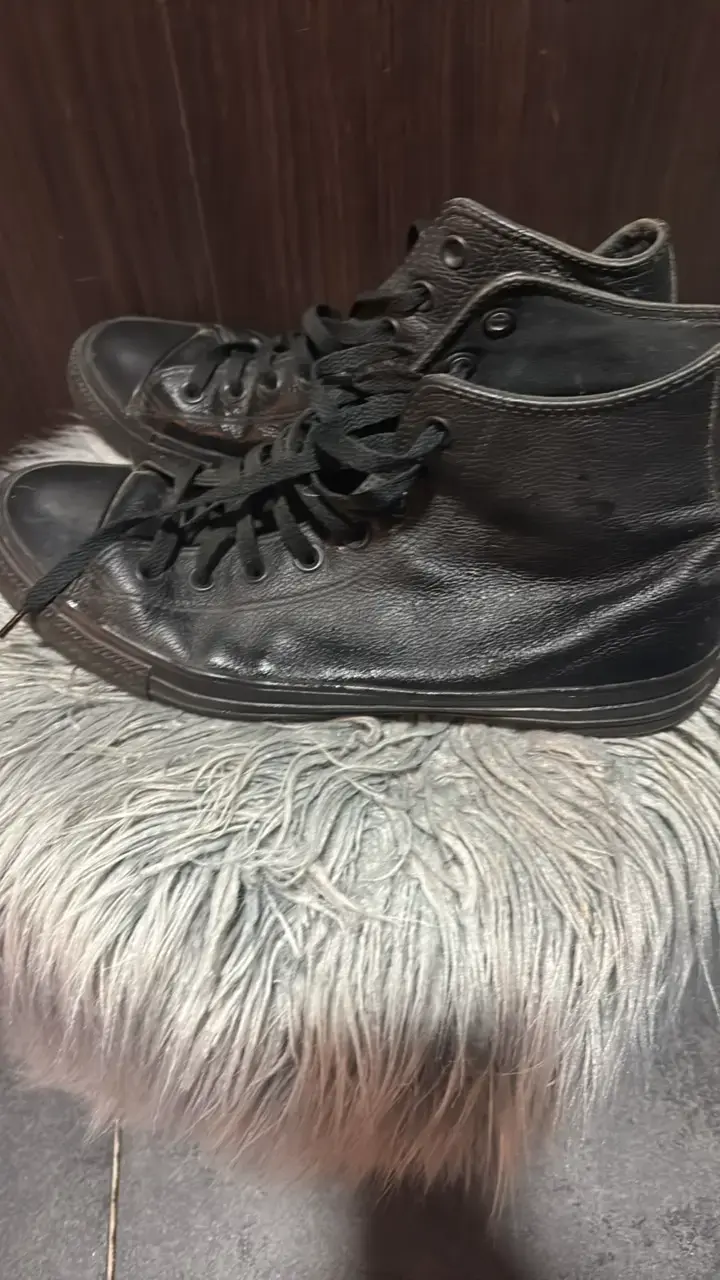 Zapatillas negras de cuero Converse - 2