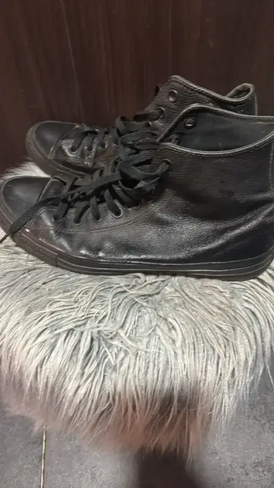 Zapatillas negras de cuero Converse - miniatura 2