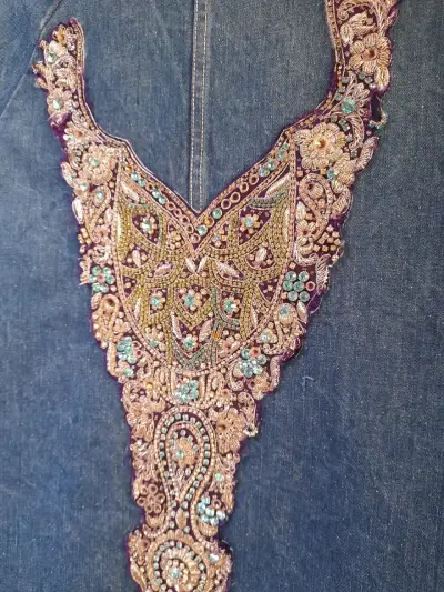 Chaqueta de mezclilla con bordado floral - miniatura 4