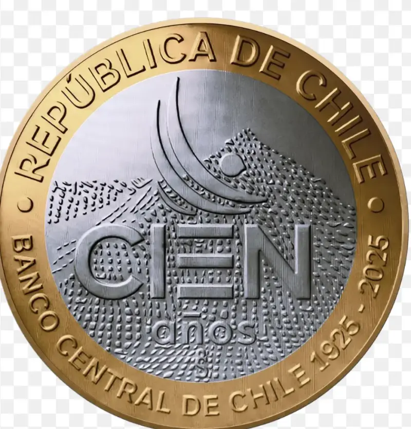 Moneda Conmemorativa Banco Central de Chile 100 Años