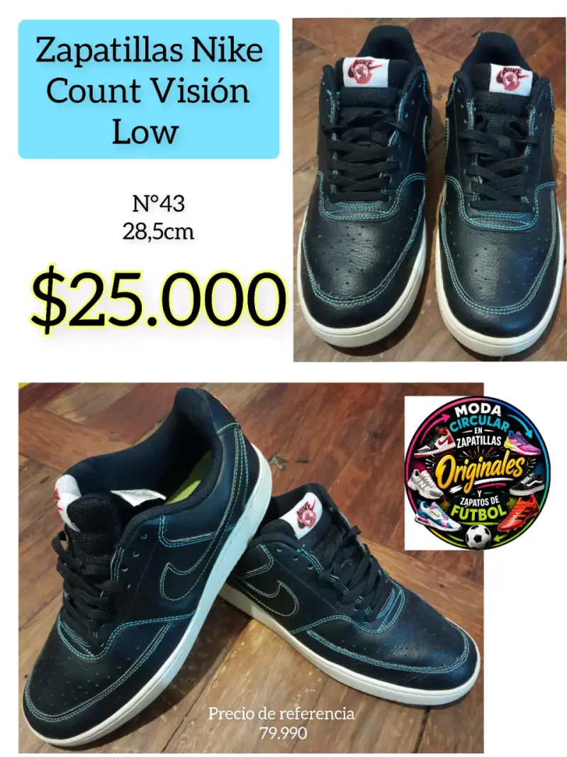 Zapatillas Nike Count Visión Low negras talla 43