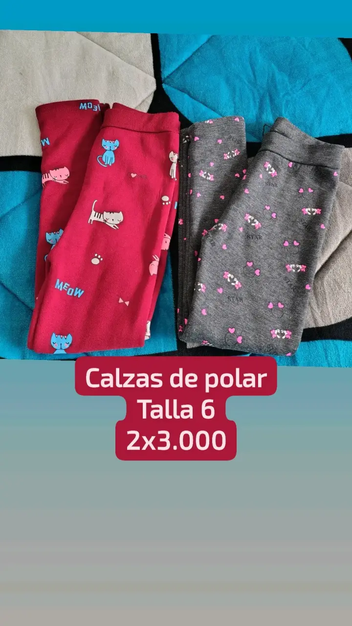 Calzas de polar para niñas talla 6 2x300