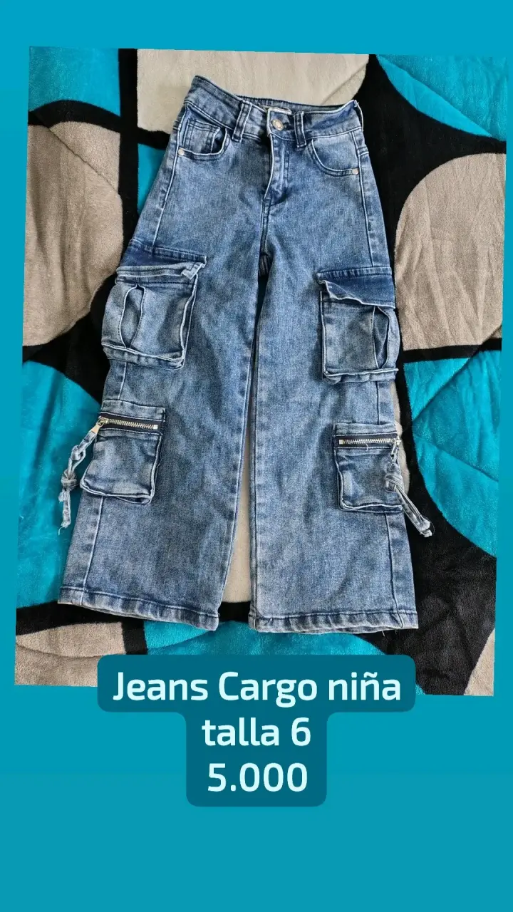 Jeans cargo para niña talla 6