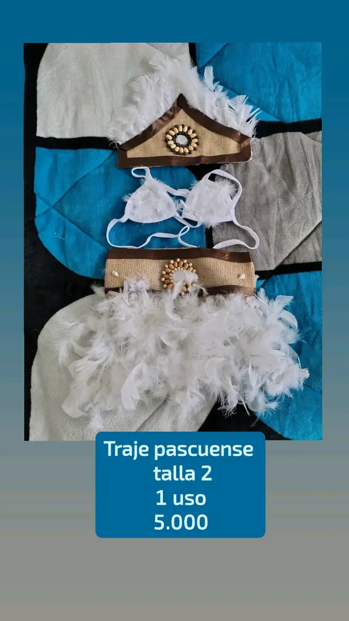 Traje Pascuense con Plumas Talla 2