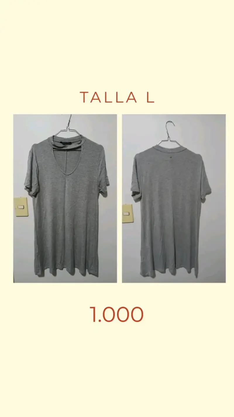 Polera gris talla L en buen estado