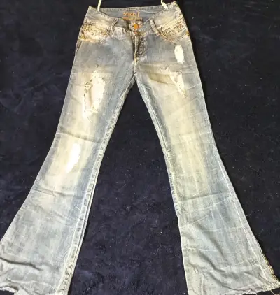 Jeans desgastados Studio F para mujer - miniatura 1
