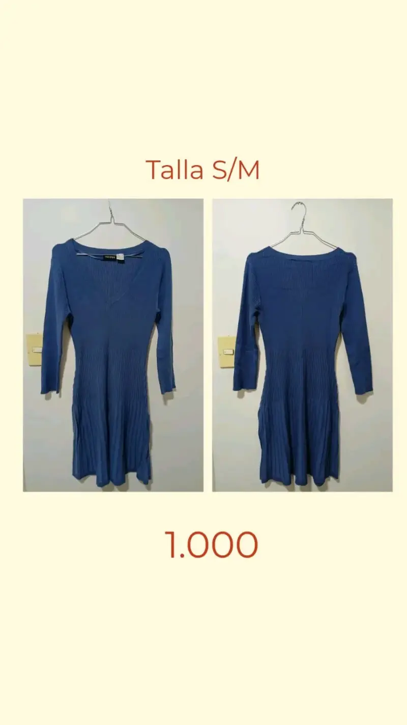 Vestido azul de punto talla S/M