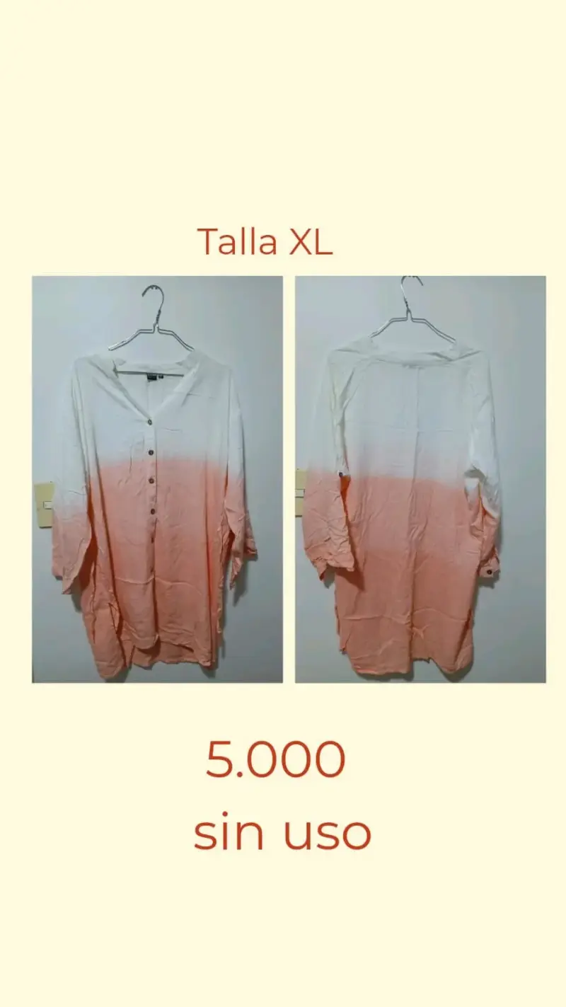Blusa ombré blanca y rosada talla XL